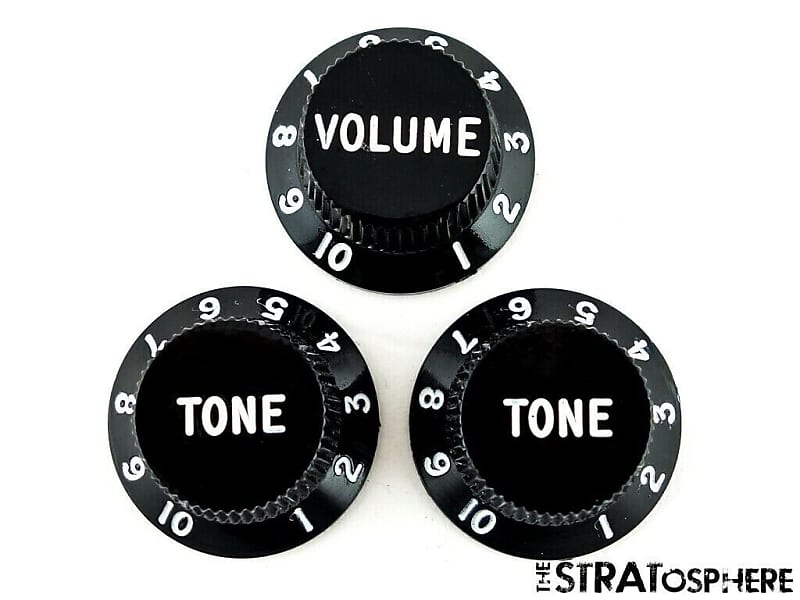 NEW 3 Fender Stratocaster Strat GUITAR KNOBS SET Volume Tone Reverb