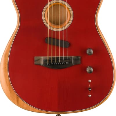 Fender American Acoustasonic Telecaster Acoustic-Electric Guitar Crimson Red image 6