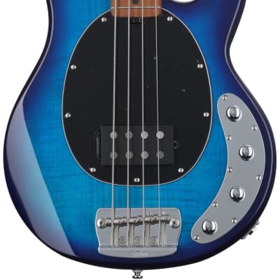 Sterling By Music Man StingRay RAY34FM Dent and Scratch Bass Guitar - Neptune Blue for sale