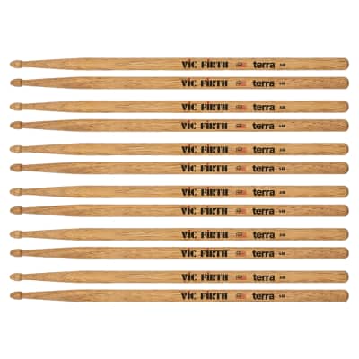 Vic Firth American Classic White 5A Wood Tip Drum Sticks (6 Pair