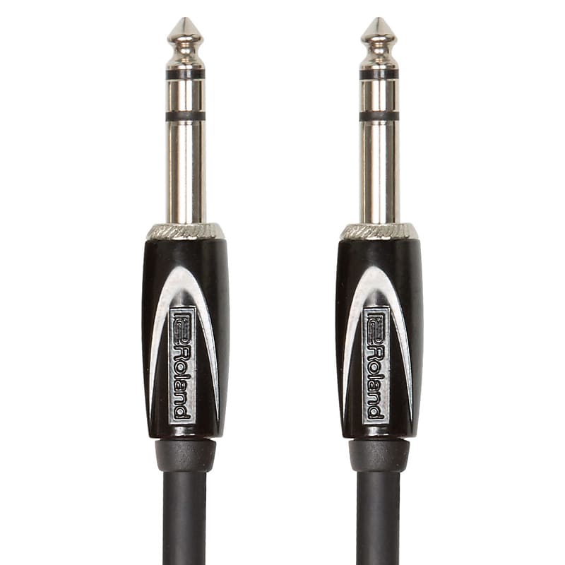 Roland Black Series Interconnect Cable - Stereo cable—1/4-inch TRS - 5FT / RCC-5-TRTR image 1