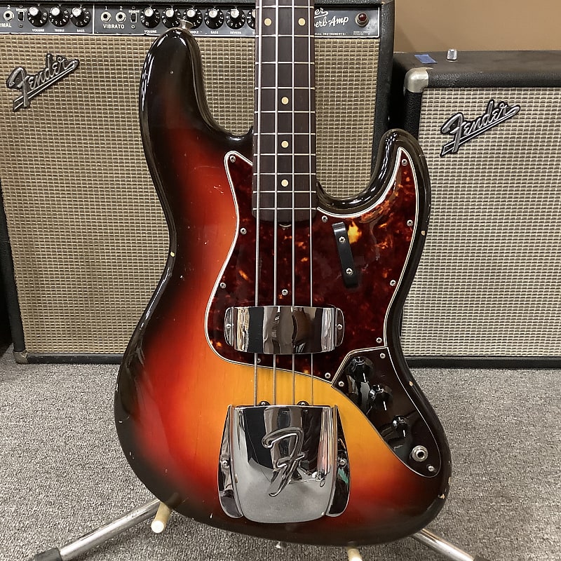 1962 Fender Jazz Bass, Three Tone Sunburst | Reverb