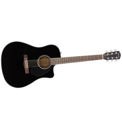 Fender CD60SCE | Dreadnought Acoustic Electric Guitar | Black image 4