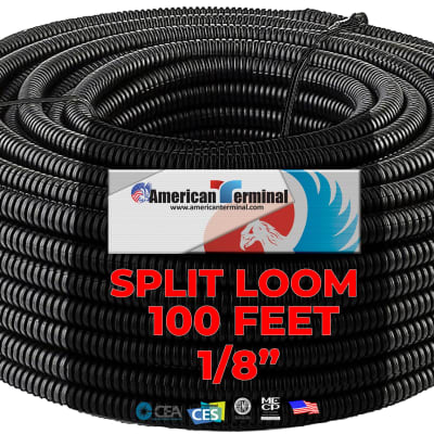 10 ft. 1/8 inch Split Wire Loom Conduit Polyethylene Tubing Black Color Sleeve Tube