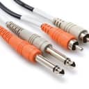 Hosa CPR-203 Stereo Interconnect - Dual 1/4 in TS to Dual RCA Cable, 9.9 feet