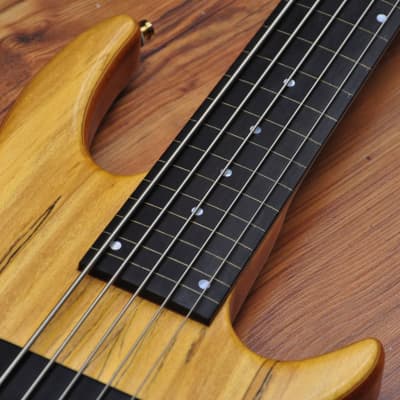 Chris Larkin Reacter 5B Fretless Spalted Maple image 11