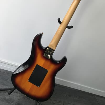 1993 Aria Pro II Strat Sunburst Maple top left handed image 2