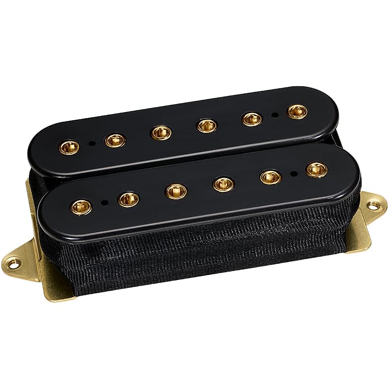 Dimarzio DP152 Super 3 Humbucker Electric Guitar Pickup - F-Spacing BLACK  W/ GOLD POLE PIECES