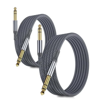 2m 6.35mm Mono 1/4 Guitar Lead Amp Keyboard Male Jack Audio Cable Gold  Plated