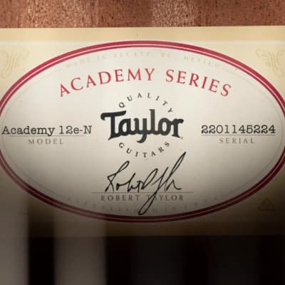 Taylor Academy 12e-N Nylon Grand Concert Acoustic/Electric Guitar with Gig Bag image 18