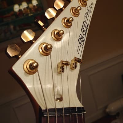 Stage RS350 in Metallic White w/ Gold Hardware - Very Rare Vintage Superstrat! image 3