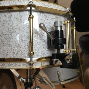 SJC Maple 5 Piece Drum Set w/ Gold Hardware Custom 2013 White/Gold Glitter image 7