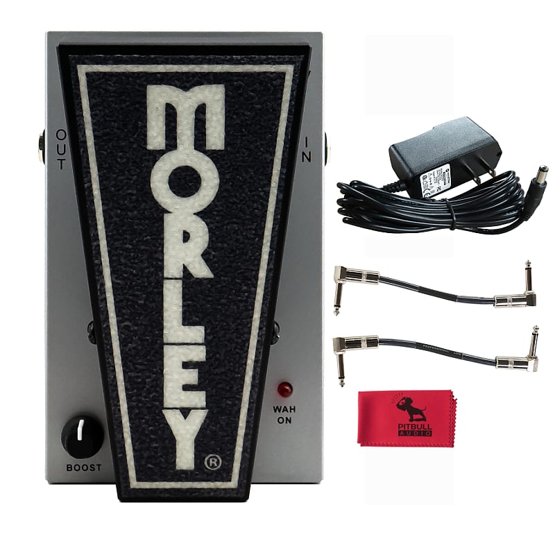 Morley 20/20 Lead Wah Boost Pedal w/ Power Supply, Cables