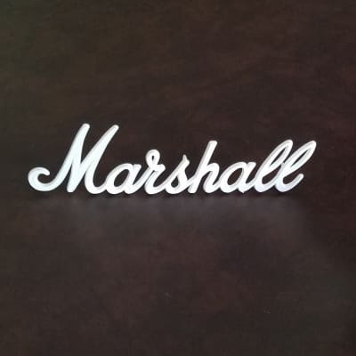 Marshall 9" Factory Replacement Original Logo Plate White image 3