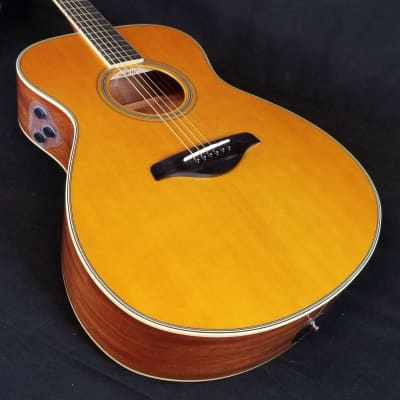 Yamaha FS-TA TransAcoustic Folk Size Concert Acoustic/Electric Guitar, Solid Spruce Top, Vintage Tint 2023 image 5