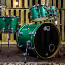 Used DW Collector's Green Sparkle Drum Set - 20, 10, 12, 14