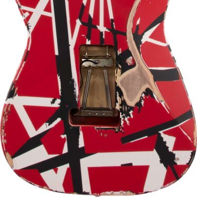 EVH Striped Series Frankenstein Frankie Relic Electric Guitar, Red/Black/White image 3