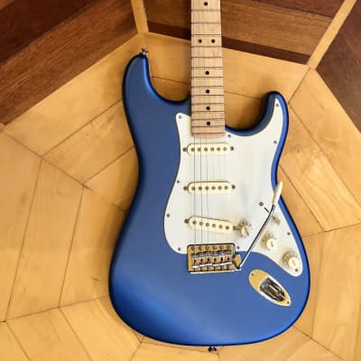 DISPLAY MODEL- Fender American Performer Stratocaster, Satin Lake Placid Blue Maple Neck, w/ Fender padded Gig Bag Case image 3