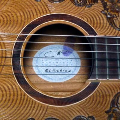 Blueberry Handmade Classical Nylon String Guitar Floral Motif Built to Order image 4