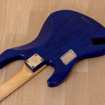2014 ESP Amaze-ASM Original Series Electric Bass Guitar Active EQ See Thru Blue Ash, Japan image 14
