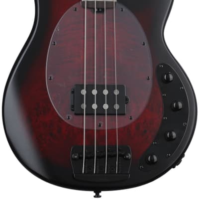 Sterling By Music Man StingRay RAY34PB Dent and Scratch Bass Guitar - Dark Scarlet Burst image 1