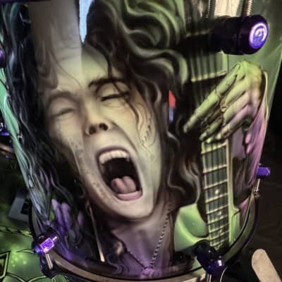 Rikki Rockett's Poison, Rockett Drum Works "Zombie" Kit: 22", 12", 14", 16", 6x14" Snare. Purple Hardware 2012 - Custom Graphics By Craig Fraser. SIGNED! image 6