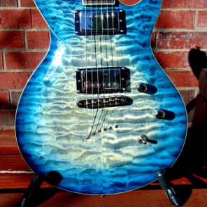 DBZ Diamond  Monarch EX IB Ice Blue Burst Quilt Top Electric Guitar and FREE HARDSHELL CASE image 1