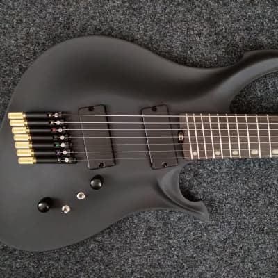 KOLOSS X7 headless Aluminum body 7 string electric guitar black image 2
