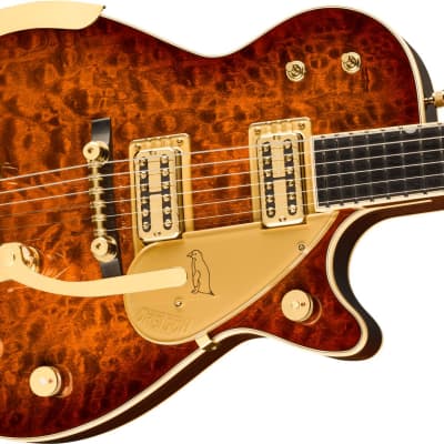 GRETSCH - G6134TGQM-59 Limited Edition Quilt Classic Penguin with Bigsby  Ebony Fingerboard  Forge Glow - 2400599897 image 4