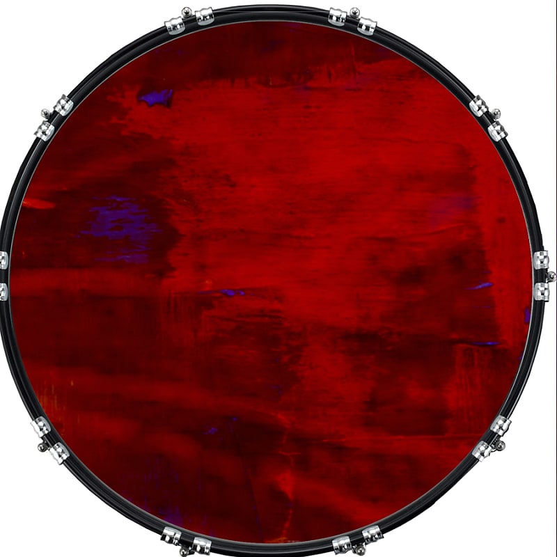Custom Graphical 22 Kick Bass Drum Head Skin -Artistic Red