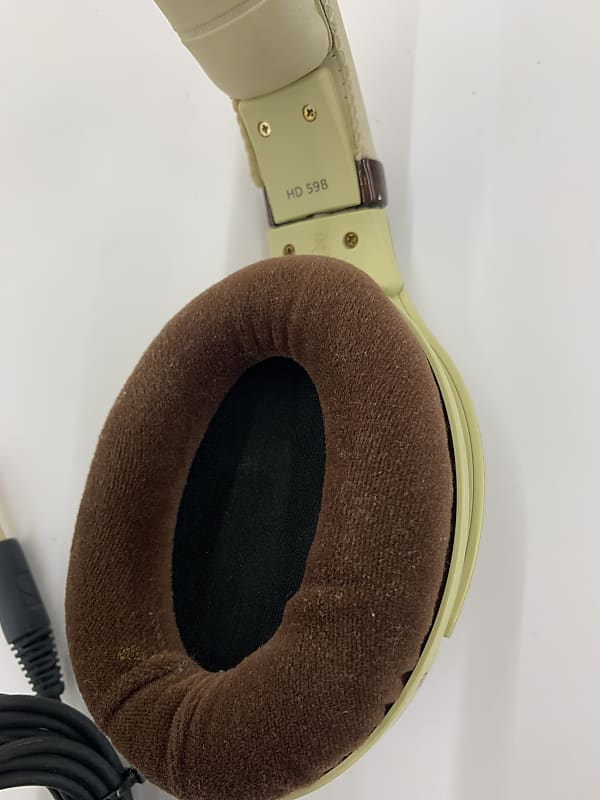 Sennheiser HD598 Over-Ear Headphone Brown 2000s Cream brown | Reverb