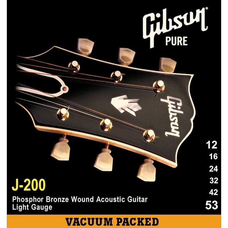 Gibson Gear J-200 Premium Phosphor Bronze Acoustic, Light, 12-53 image 1
