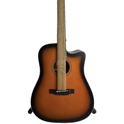 Donner Acoustic Guitar Full Size 41 Inch Solid Spruce Top Cutaway Grand Auditorium Starter Bundle Sunburst image 2