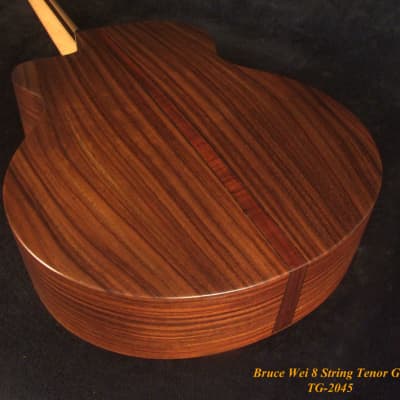 Bruce Wei Solid Indian Rosewood 8 String Tenor Guitar, MOP Vine Inlay TG-2045 image 10