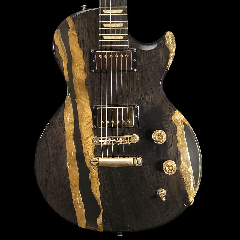 Custom Build Brown Epoxy Resin Gold Leaf Inlay | Reverb