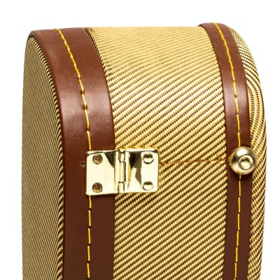 Stagg Vintage-Style Gold Tweed Baritone Ukulele Hardshell Case - GCX-UKB GD image 6
