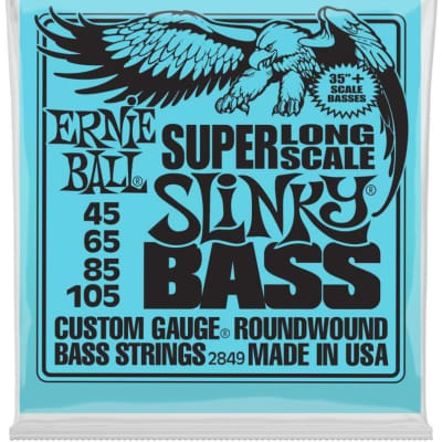 Ernie Ball Super Long Scale Slinky Nickel Wound Bass Guitar Strings, 45-105 Gauge (P02849) image 1