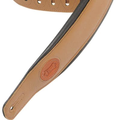 Levy's MSS2-TAN 3″ Wide Signature Tan Garment Leather Guitar Strap image 1