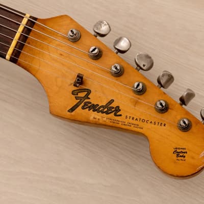 1965 Fender Stratocaster Vintage Electric Guitar Sunburst w/ 1964 Neck Date, Case image 4