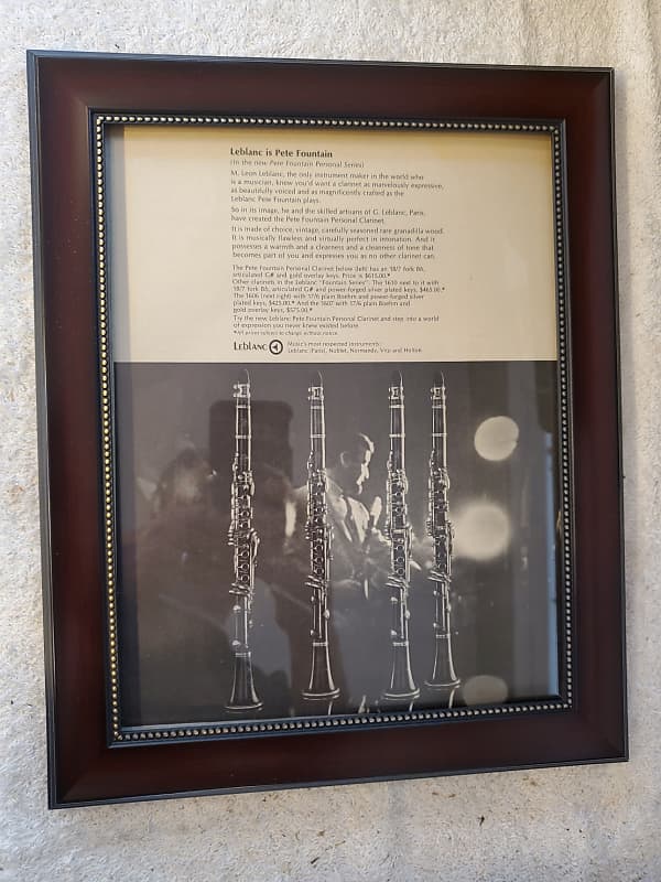 1965 Leblanc Horns Promotional Ad Framed Pete Fountain & Pete Fountain Clarinets Original image 1