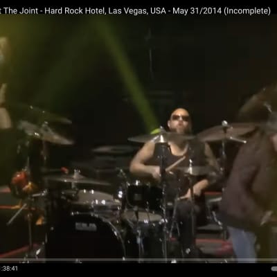 Frank Ferrer's Guns N Roses, Pork Pie, 2014 Las Vegas Residency Drum Set, 26",18",16",12" Black Cherry Sparkle. Signed! Authenticated! image 8