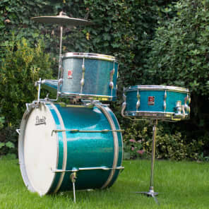 1950's Premier 50 Outfit Drum Kit in Aquamarine Sparkle 12x8 20x14 14x5.5 Royal Ace Snare Drum image 2