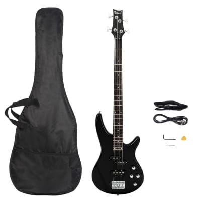 Glarry GIB Bass Guitar Full Size 4 String Black for sale