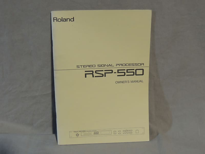 Roland RSP-550 Owner's Manual [Three Wave Music] image 1