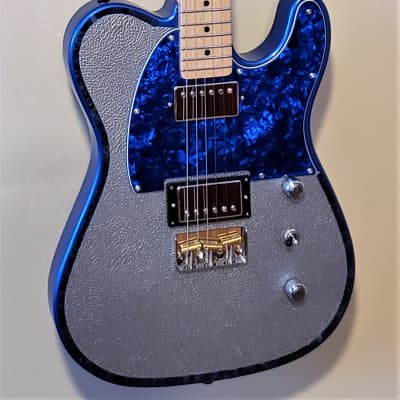 Custom Designed  & Crafted Blue Tele-style Silver Tolex/Dumortierite Stones #023 image 3