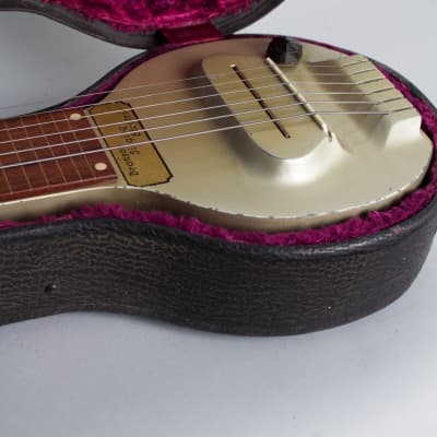Bronson Singing Electric Lap Steel Electric with Matching Amplifier Guitar, made by National-Dobro Corp. (1935), original black hard shell case. image 12