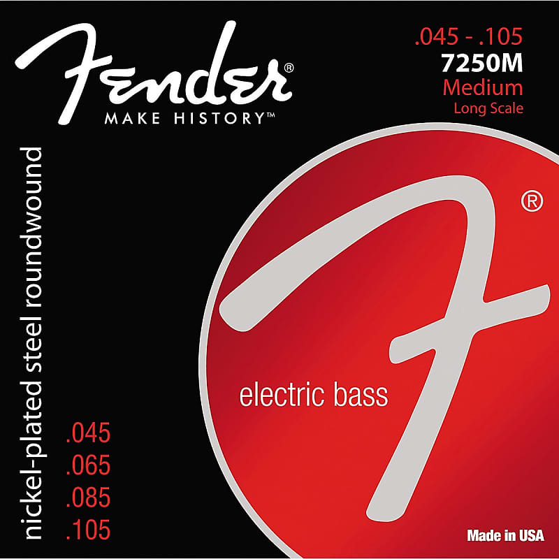 Fender 7250M Super Bass Nickel-Plated Steel Long Scale Medium Bass Strings (45-105) image 1