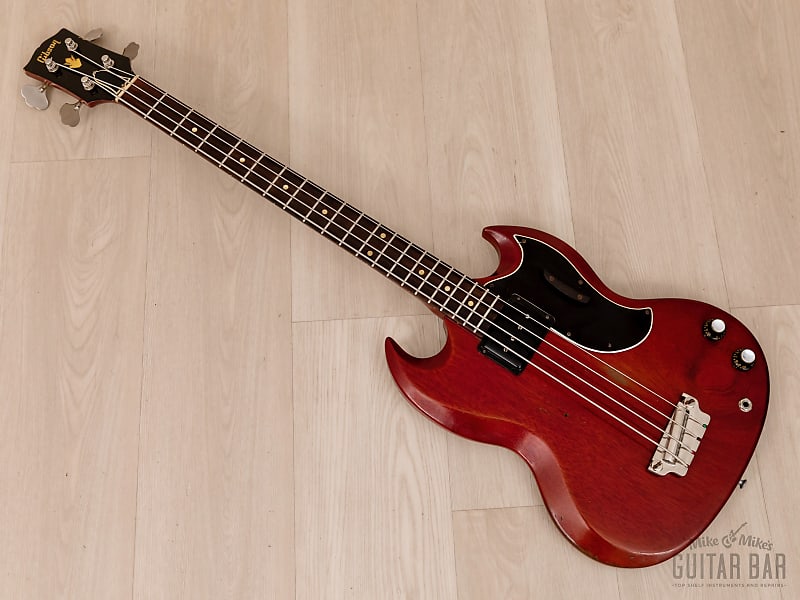1962 Gibson EB-0 Vintage Short Scale SG Bass Cherry 100% Original w/  Mudbucker, Case