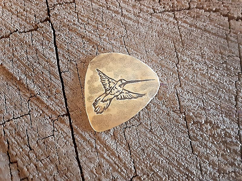 brass guitar pick playable with hummingbird Reverb