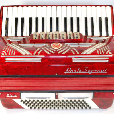 Soprani アコーディオン 1960s Paolo Soprani Italia Red 37 Key 80 Bass 7 Register